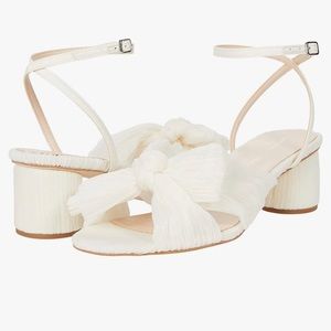 Loeffler Randal Dahlia Knot Mule with Ankle Strap in Pearl // Size 9